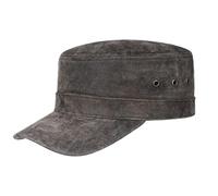 Stetson Raymore Pigskin Army Cap Men Summer Winter Leather One Size Adjustable Brown-Black One Size