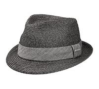Stetson Reidton Toyo Trilby Straw Hat Men’s - Mottled hat with Decorative Band - Toyo Straw Sun hat - Men’s hat - Summer hat Spring/Summer Anthracite XL (60-61 cm)