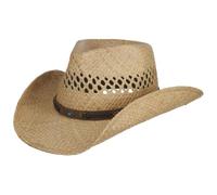 Stetson Rifterson Western Hat Raffia Straw Cowboy Summer Spring Decorative Ventilation Band Men's Nature S (54-55 cm)