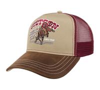 Stetson Rodeo Days Trucker Cap Snapback Mesh Cotton Leather Peak Herren Summer Winter Beige-red One Size