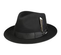 Stetson Rosedale Fedora Hat Outdoor Wool Felt Cashmere Water-Repellent Feather Band Men Autumn Winter Black