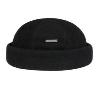 Stetson Sparr Docker Cap - Winter Cap Men’s - Docker Cap with Fleece Lining - Wool Cap with Cashmere - Fall/Winter caps - Men’s Cap Black S (54-55 cm)
