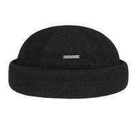 Stetson Sparr Docker Cap - Winter Cap Men's - Docker Cap with Fleece Lining - Wool Cap with Cashmere - Fall/Winter caps - Men's Cap Black M (56-57 cm)