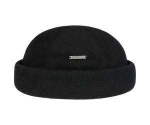 Stetson Sparr Docker Cap - Winter Cap Men’s - Docker Cap with Fleece Lining - Wool Cap with Cashmere - Fall/Winter caps - Men’s Cap Black XXL (62-63 cm)
