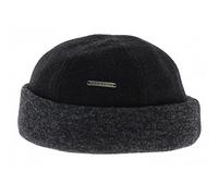 Stetson Sparr Mélange Docker Cap Men - Made in The EU Fleece Lining Winter Beanie with Cuff, caps, Lining, Autumn-Winter - XL (60-61 cm) Anthracite