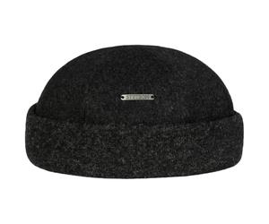 Stetson Sparr Melange Docker Cap Made in EU Men Autumn Winter Anthracite XXL (62-63 cm)