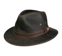 Stetson Sri Lanka Traveller Hat Vintage Look UV Protection 80 Outdoor Garnished Band Men Summer Winter Dark Brown L (58-59 cm)
