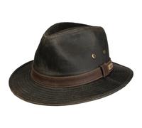 Stetson Sri Lanka Traveller Hat Vintage Look UV Protection 80 Outdoor Garnished Band Men Summer Winter Dark Brown L (58-59 cm)