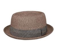 Stetson Straw Hat Pork Pie Robstown Toyo - Sun hat for Women/Men - Beach hat - Toyo Straw hat with Factor 40 Sun Protection - Spring/Summer Fedora - Sun hat oldrose XL (60-61 cm)