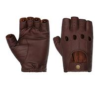 Stetson Summer Oily Goat Nappa Leather Gloves Plain-Colored Fingerless Handmade Gloves Men Summer Spring brown 8 1/2 HS