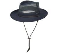 Stetson Takani Safari Hat Women/Men - Hat Made of Cotton - Fabric hat with Factor 30 UV Protection - Sun hat with a Chin Strap - Crushable mesh Insert - Navy