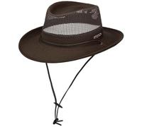 Stetson Takani Safari Hat Women/Men - Hat Made of Cotton - Fabric hat with Factor 30 UV Protection - Sun hat with a Chin Strap - Crushable mesh Insert - Dark Brown
