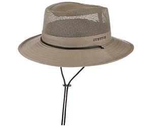 Stetson Takani Safari Hat Women/Men - Hat Made of Cotton - Fabric hat with Factor 30 UV Protection - Sun hat with a Chin Strap - Crushable mesh Insert - Beige