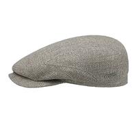 Stetson Taleco Wool Flat Cap with Linen Women/Men - Made in The EU Ivy hat Peak, Lining, Lining Summer Summer-Winter - 59 cm Grey-Beige