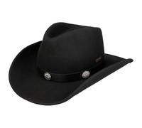 Stetson Tamalo Western Hat Wool Felt Cowboy Packable Leather Band Outdoor Men Autumn Winter Black XL (60-61 cm)