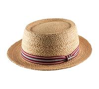 Stetson Terlaco Pork Pie Raffia Hat Men/Women - Summer Beach Sun Spring-Summer - XXL (62-63 cm) Nature