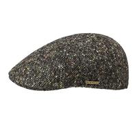 Stetson Texas Donegal Wool Flat Cap Men - Made in The EU Ivy hat with Peak, Lining Winter Autumn-Winter - XL (60-61 cm) Beige-Black