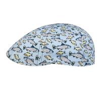 STETSON Texas Flat Cap Newsboy Cotton UV Protection Fish Print Men Summer