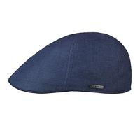 Stetson Texas Just Linen Flat Cap Women/Men - Made in The EU Summer Ivy hat with Peak, Lining Spring-Summer - L (58-59 cm) Blue