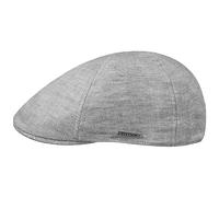 Stetson Texas Just Linen Flat Cap Heathered Plain-Colored Made in EU Unisex Summer Grey-Mottled L (58-59 cm)