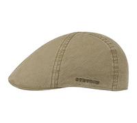 Stetson Texas Organic Cotton Flat Cap Men - Sustainably Made Gatsby Cap in Organic Cotton - Flat Cap with UV Protection (40+) - Men’s Spring/Summer Cap - Peaked Cap Dark Beige M (56-57 cm)