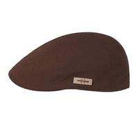 Stetson Texas Waxed Cotton WR Flatcap Outdoor Water-Repellent Visor Cap Waxed Finish Men Autumn Winter Brown XXL (62-63 cm)