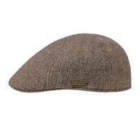 Stetson Texas Wool Flat Cap Herringbone Slim Fit Autumn Winter Men Brown XXL (62-63 cm)