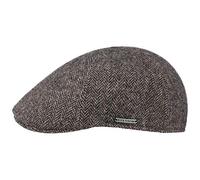Stetson Texas Wool Flat Cap Herringbone Slim Fit Autumn Winter Men Grey XXL (62-63 cm)
