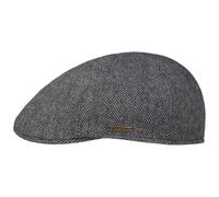 Stetson Texas Wool Flat Cap Herringbone Slim Fit Men Autumn Winter Blue-Beige
