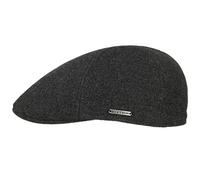 Stetson Texas Wool Gatsby Cap Men - Flat caps Ivy hat Duckbill with Peak, Lining, Lining Winter Autumn-Winter - XXL (62-63 cm) Anthracite