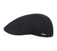 Stetson Texas Wool Gatsby Cap for Men - with Cashmere Wool - 100% Cotton Lining - High Wool Content - with Noble Brand pin - Double Layer Lining Tape - Peaked Cap for Autumn/Winter Blue L (58-59 cm)