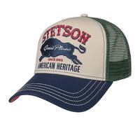 Stetson The Plains Trucker Cap Men - Baseball Base Curved Brim Snapback, with Peak, Peak Summer-Winter - One Size Green