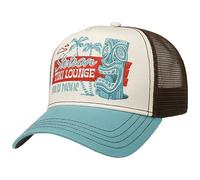 Stetson Tiki Lounge Trucker Cap Curved Brim Snapback Meshcap 100% Cotton Unisex Summer Winter Brown