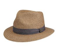 Stetson Toyo Traveller Hat Fabric Band Multicolored Braided Straw Men Spring Summer Light Brown