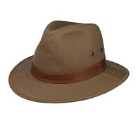 Stetson Cotton Traveller Outdoor Hat Men - Summer Fisher´s Sun with Leather Trim Summer-Winter - M (56-57 cm) Brown