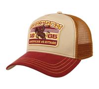 Stetson Heritage Rodeo Trucker Cap Men - Baseball mesh Snapback, with Peak, Lining, Lining Summer-Winter Spring Summer Autumn Winter - One Size Beige-red