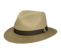 Stetson Twotone Toyo Traveller Hat Viscose Sun Protection 40 Plus Ribbon Band Unisex Summer Beige-Brown