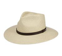 Stetson Uni Traveller Panama Hat Leather Band 100% Panama Straw Handmade UV Protection 40 Men Summer Nature XL (60-61 cm)