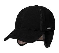 Stetson Vaby Earflap Full Men’s Cap with Cashmere - Peaked Cap with Neck Protection - Baseball Cap with Ear Protection - Fall/Winter Wool Cap - Winter Cap Black