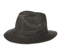 Stetson Vagabond Men's Traveler's hat - Adventurer's Cotton hat with 40+ UV Protection - Outdoor hat with Vintage Look - Summer/Winter Cotton hat - Sun hat Brown S (54-55 cm)