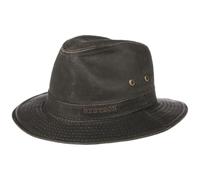 Stetson Vagabond Men's Traveler's hat - Adventurer's Cotton hat with 40+ UV Protection - Outdoor hat with Vintage Look - Summer/Winter Cotton hat - Sun hat Brown L (58-59 cm)