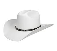 Stetson Vanlesco Western Hat Toyo Straw Leather Band UV Protection 40 Unisex Summer White L (58-59 cm)