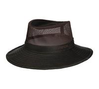 Stetson Vented Crown Traveler Hat Mesh Western Style Cotton Blend Safari Unicolor Men Summer Dark Brown L (58-59 cm)
