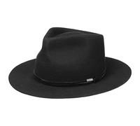 Stetson Vestridge Fedora Hat Wool Outdoor Leather Band Unisex Summer Winter Black L (58-59 cm)