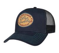 Stetson Vintage Brushed Twill Trucker Cap Women/Men - Baseball mesh Metal Buckle, with Peak Summer-Winter Spring Summer Autumn Winter - One Size Blue
