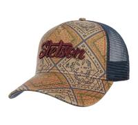 Stetson Vintage Print Trucker Cap Snapback Mesh Retro Floral Pattern Herren Summer Winter Beige-Blue