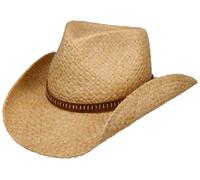 Stetson Fair Oaks Western Hat Cowboy Raffia Straw Leather Band Sun Protection Unisex Summer Nature M (56-57 cm)