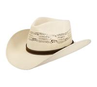 Stetson Western Vented Toyo Hat Leather Band Unisex Summer Cream White