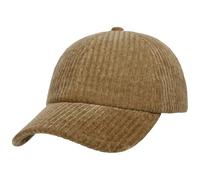 Stetson Wide Wale Corduroy 6 Panel Baseball Cap Plain Colored Strapback Metal Clasp Men Spring Summer Autumn Winter Dark Beige