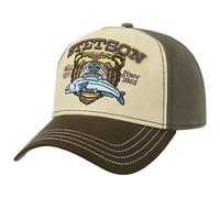 Stetson Wild Life Since 1865 Trucker Cap 5 Panel Snapback Baseballcap Adjustable Cotton Unisex Summer Winter Beige-Brown One Size Small